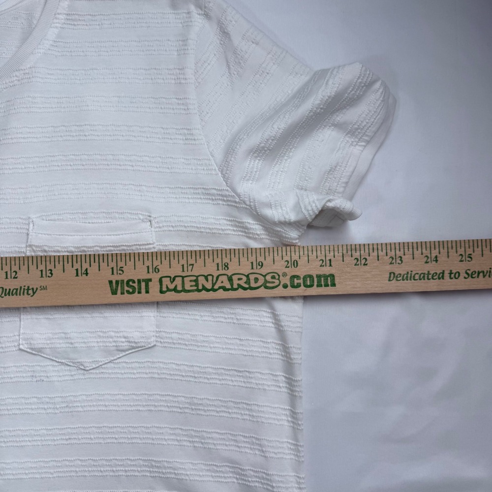 KUHL WILLA White Textured Stripe T-Shirt Dress Casual Pocket Comfort Size L - Picture 5 of 9
